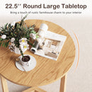 22.5 inch Round Side Table Farmhouse End Table with Sturdy Rubber Wood Legs and Triangular Structure