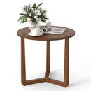 22.5 inch Round Side Table Farmhouse End Table with Sturdy Rubber Wood Legs and Triangular Structure