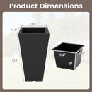 22.5" Tall Self-Watering Square Planter Set of 2