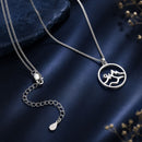 925 Sterling Silver Necklace with Pavé Setting CZ 21*16mm Pendant