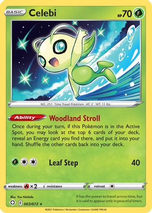 Celebi 003/072 - Shining Fates Reverse Holofoil