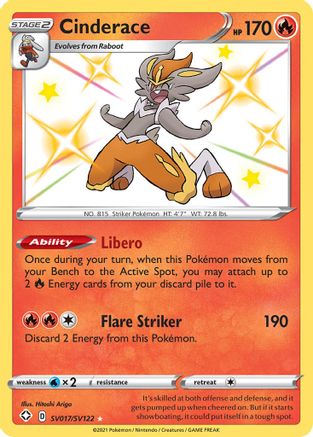 Cinderace SV017/SV122 - Shining Fates Shiny Vault Holofoil