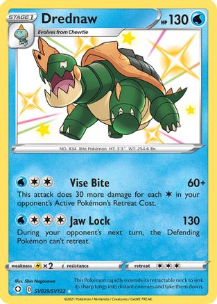 Drednaw SV029/SV122 - Shining Fates Shiny Vault Holofoil