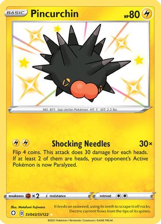Pincurchin SV043/SV122 - Shining Fates Shiny Vault Holofoil