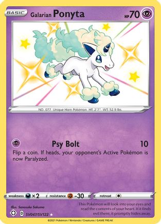 Galarian Ponyta SV047/SV122 - Shining Fates Shiny Vault Holofoil