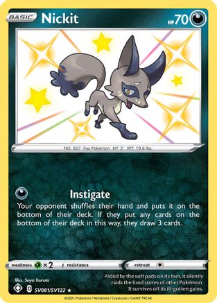 Nickit SV081/SV122 - Shining Fates Shiny Vault Holofoil