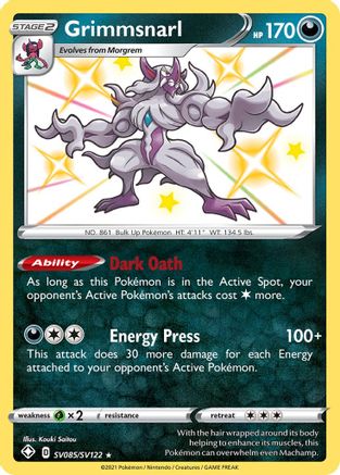 Grimmsnarl SV085/SV122 - Shining Fates Shiny Vault Holofoil