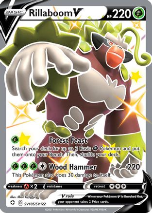 Rillaboom V SV105/SV122 - Shining Fates Shiny Vault Holofoil
