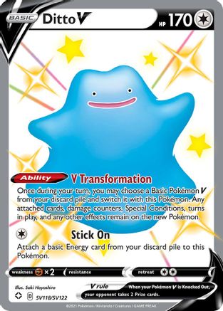 Ditto V SV118/SV122 - Shining Fates Shiny Vault Holofoil
