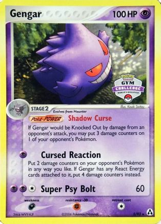 Gengar (Gym Challenge) 005/92 - League & Championship Cards