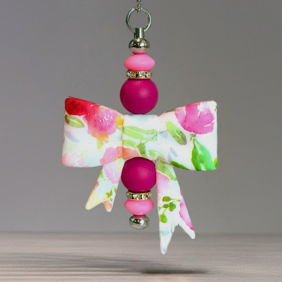 Watercolor Floral 3D Bow Charm - Tumbler Handle Charm