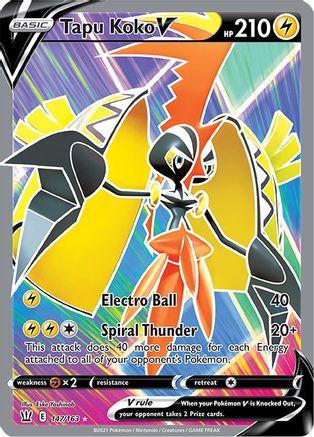 Tapu Koko V (Full Art) 147/163 - SWSH05 Battle Styles Holofoil
