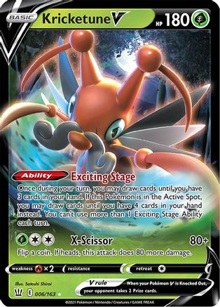 Kricketune V 006/163 - SWSH05 Battle Styles Holofoil