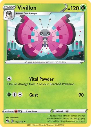 Vivillon 013/163 - SWSH05 Battle Styles Reverse Holofoil