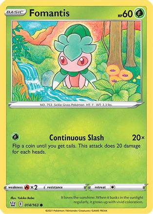 Fomantis 014/163 - SWSH05 Battle Styles Reverse Holofoil