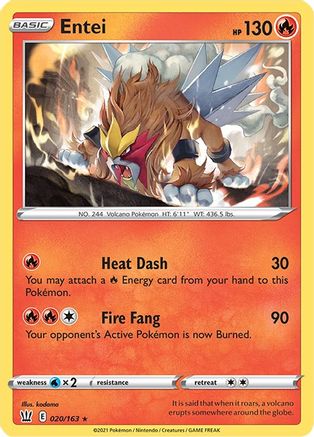 Entei 020/163 - SWSH05 Battle Styles Reverse Holofoil