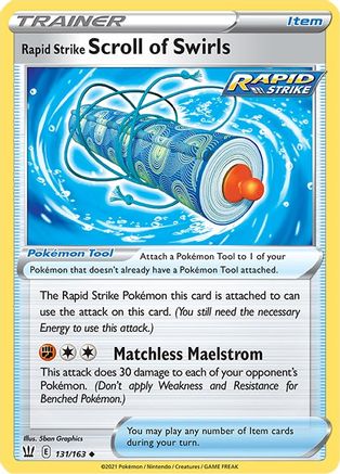 Rapid Strike Scroll of Swirls 131/163 - SWSH05 Battle Styles Reverse Holofoil
