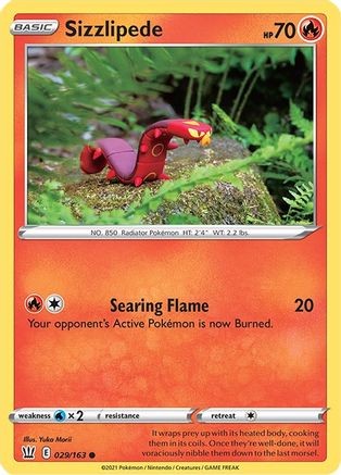 Sizzlipede 029/163 - SWSH05 Battle Styles Reverse Holofoil