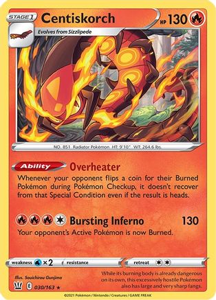 Centiskorch 030/163 - SWSH05 Battle Styles Reverse Holofoil