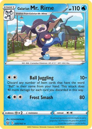 Galarian Mr. Rime 035/163 - SWSH05 Battle Styles Reverse Holofoil