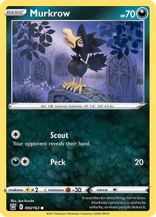 Murkrow 093/163 - SWSH05 Battle Styles Reverse Holofoil