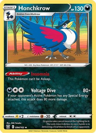 Honchkrow 094/163 - SWSH05 Battle Styles Reverse Holofoil