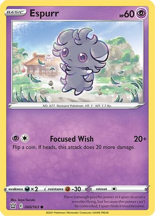 Espurr 060/163 - SWSH05 Battle Styles Reverse Holofoil