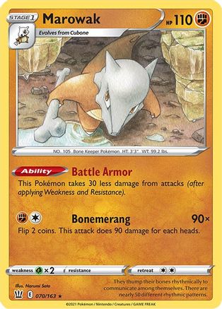 Marowak 070/163 - SWSH05 Battle Styles Reverse Holofoil