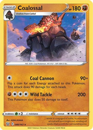 Coalossal 080/163 - SWSH05 Battle Styles Reverse Holofoil
