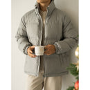 Windproof And Warm White High Neck Down Jacket Casual Outerwear