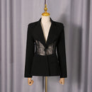 Lace Boning Waist-Cinching Blazer For Women
