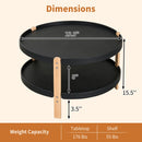 23.5" Round Coffee Table with 2-Tier Open Storage Shelf