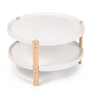 23.5" Round Coffee Table with 2-Tier Open Storage Shelf