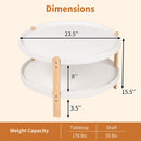 23.5" Round Coffee Table with 2-Tier Open Storage Shelf