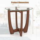 Round End Table Set of 2 with Tempered Glass Top