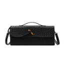 Womens Woven Soft Leather Shoulder Crossbody Bag