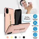 Finger Strap Phone Case for iPhone  8 Drop-prot ection Finger Ring Rugged Phone Case with Kickstand Dual Layer Case