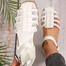 Closed-Toe Hollow Woven Sandals