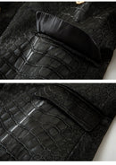 Crocodile Leather Slim-fit Jacket