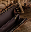 Men's Crazy Horse Leather Zipper Wallet
