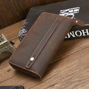 Retro Hand Zipper Men's Leather Wallet