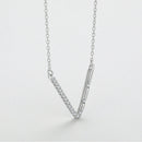 S925 Sterling Silver Temperamental Girl's V-shaped Pendant Necklace