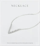 S925 Sterling Silver Temperamental Girl's V-shaped Pendant Necklace