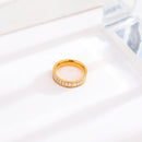 Rhinestone Titanium Steel Ring For Women