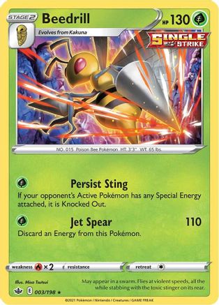 Beedrill 003/198 - SWSH06 Chilling Reign Reverse Holofoil