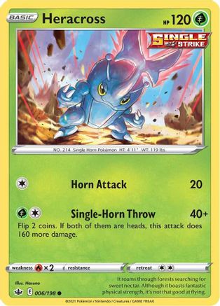 Heracross 006/198 - SWSH06 Chilling Reign Reverse Holofoil