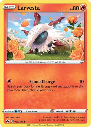 Larvesta 023/198 - SWSH06 Chilling Reign Reverse Holofoil