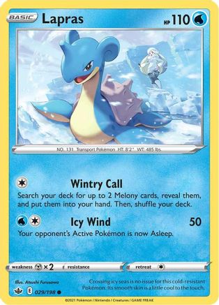 Lapras 029/198 - SWSH06 Chilling Reign Reverse Holofoil