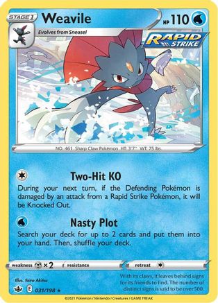 Weavile 031/198 - SWSH06 Chilling Reign Reverse Holofoil