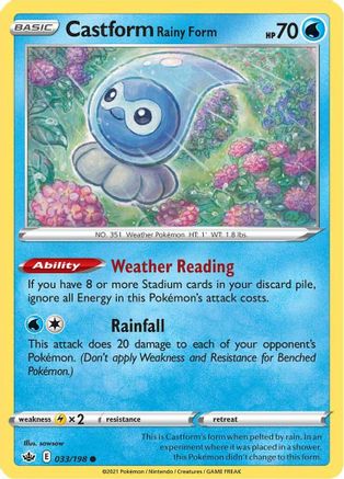 Castform Rainy Form 033/198 - SWSH06 Chilling Reign